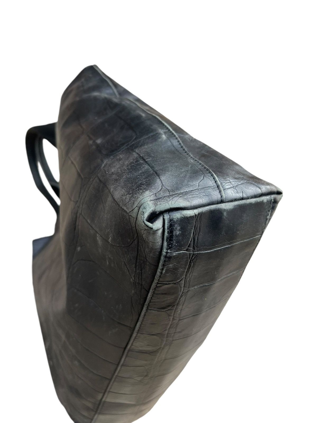 Leather Vintage PLINIO Visona Scratches Patina Croc Leather Tote Bag Size ONE SIZE - 12 Thumbnail