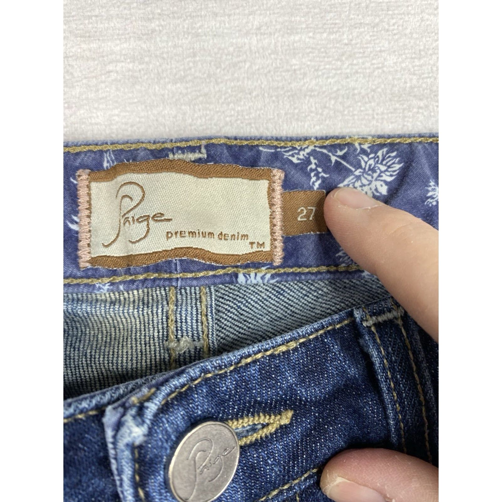 Paige Paige Hollywood Hills Bootcut Jeans Women Size 27 Blue Distressed Stretch Flare Size 27" / US 4 / IT 40 - 3 Thumbnail