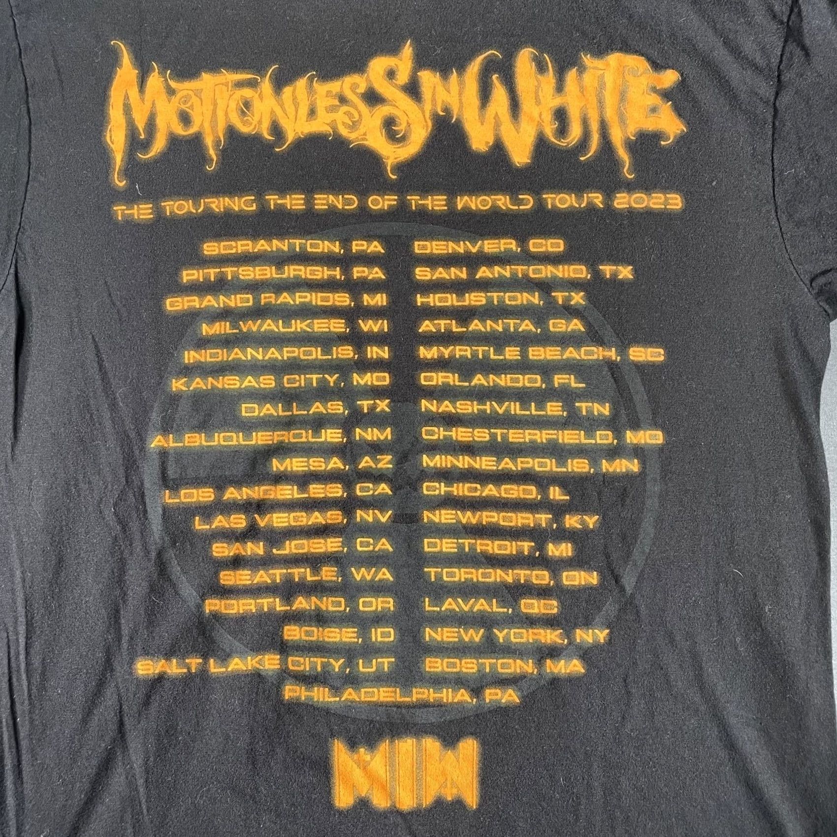 Vintage Motionless In White Shirt Mens M Black Tour End Of The World Band Tee 2023 Mens Medium Black Crew Neck Short Sleeve Graphic Print Size US M / EU 48-50 / 2 - 5 Thumbnail