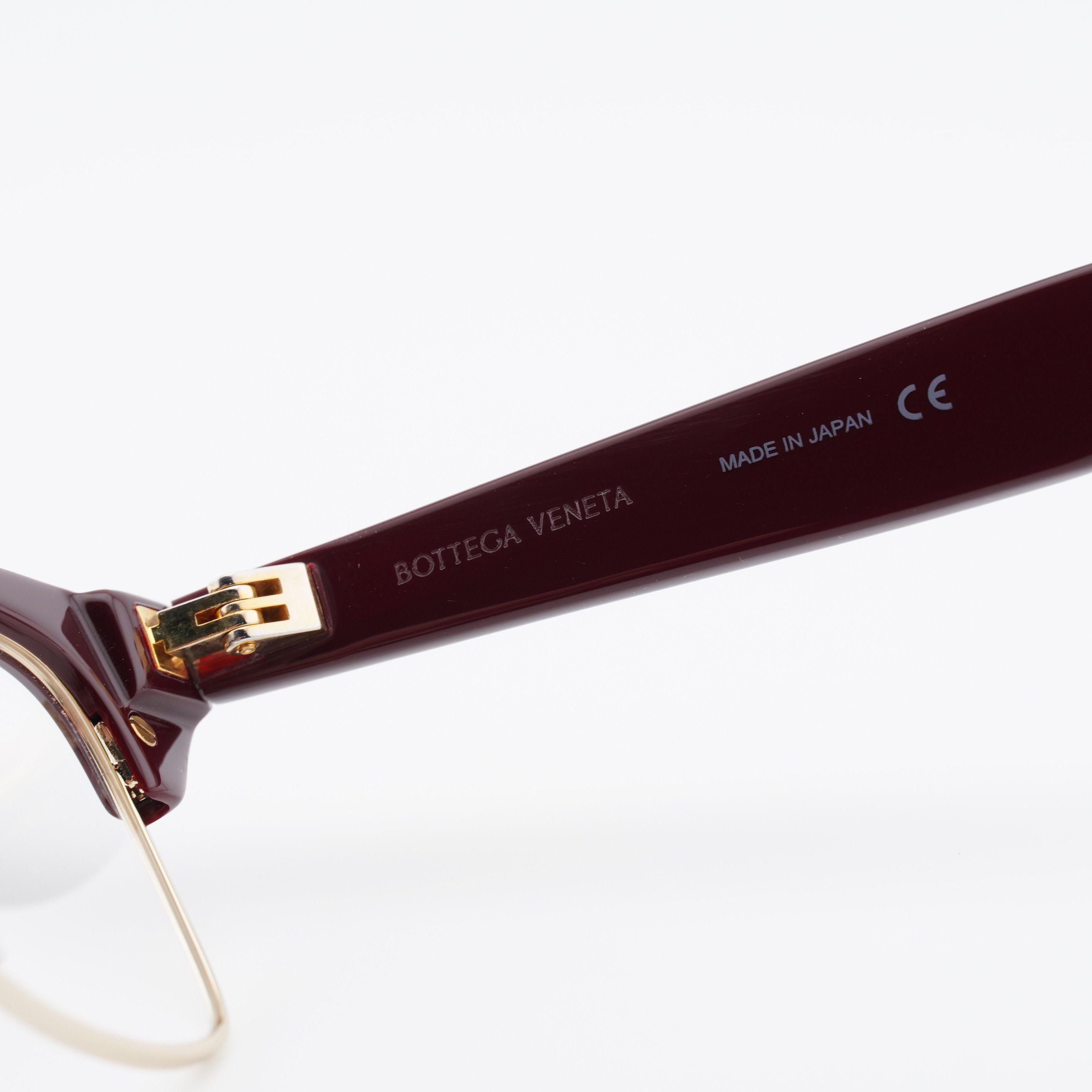 Bottega Veneta Bottega Veneta BV1100O 003 Eyeglasses Burgundy/Gold 52mm Size ONE SIZE - 5 Thumbnail