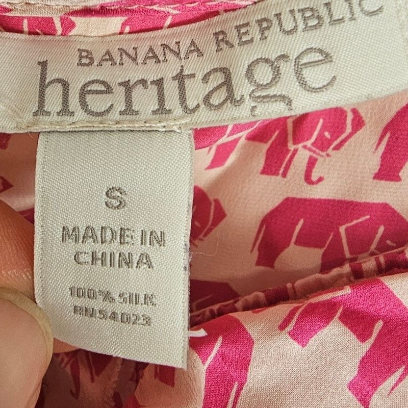 Banana Republic Banana Republic Womens Silk Ruffle Elephant Print Tank S Size S / US 4 / IT 40 - 5 Thumbnail