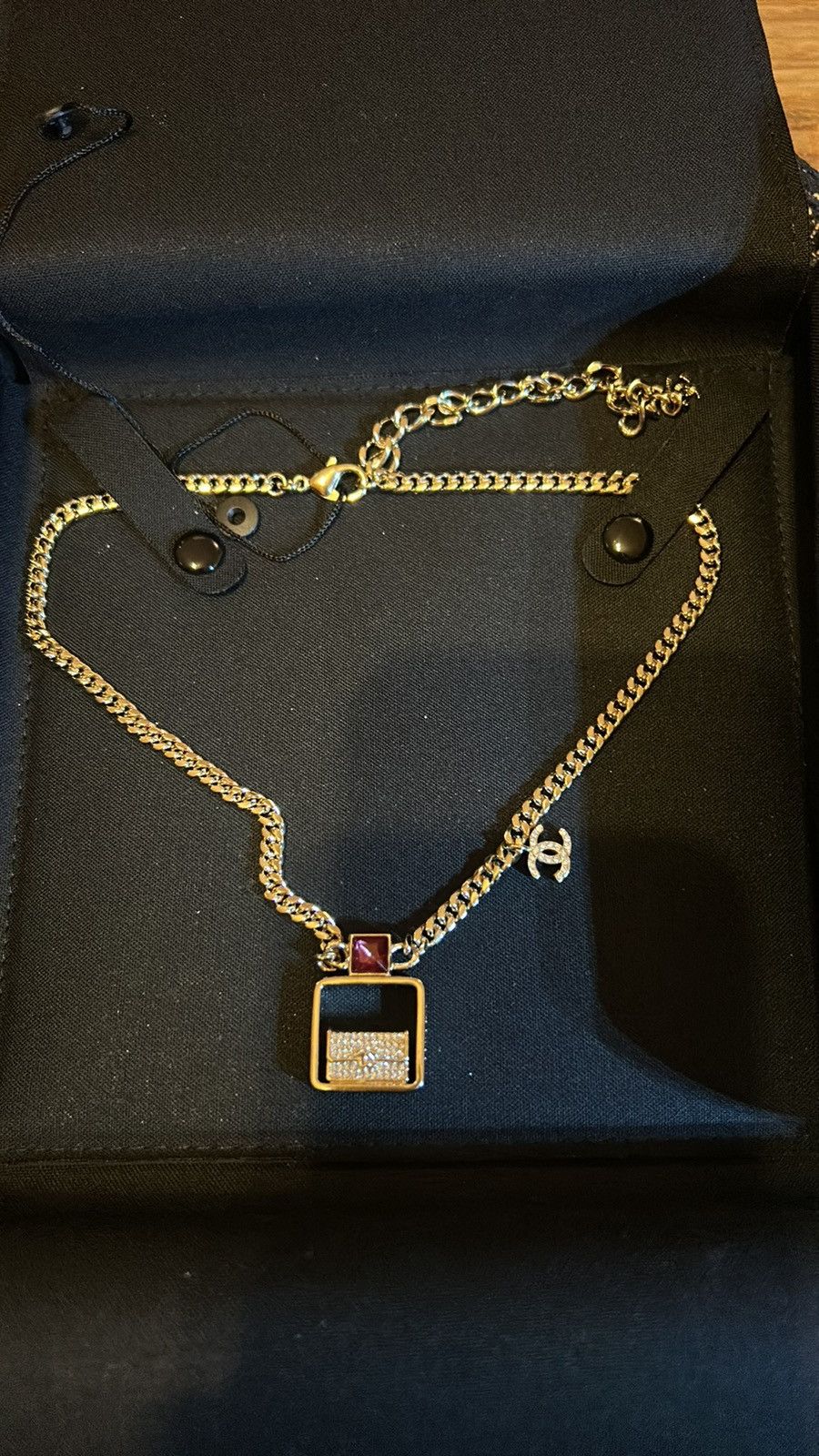 Chanel Chanel Crystal Purse with Red Cap Bottle Necklace Size ONE SIZE - 1 Thumbnail
