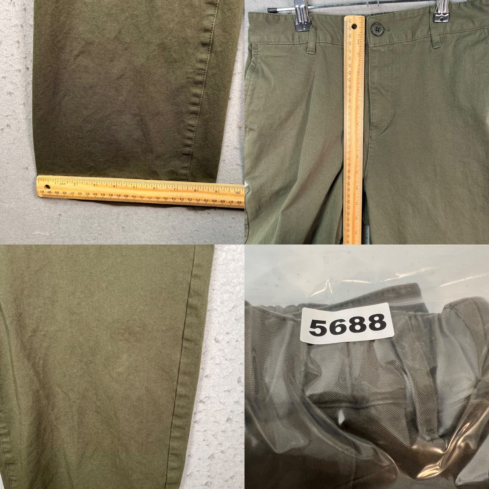 Muji MUJI Womens Small Olive Green Cotton-Blend Wide Leg Chino Pants Shirt? Size 28" / US 6 / IT 42 - 8 Thumbnail
