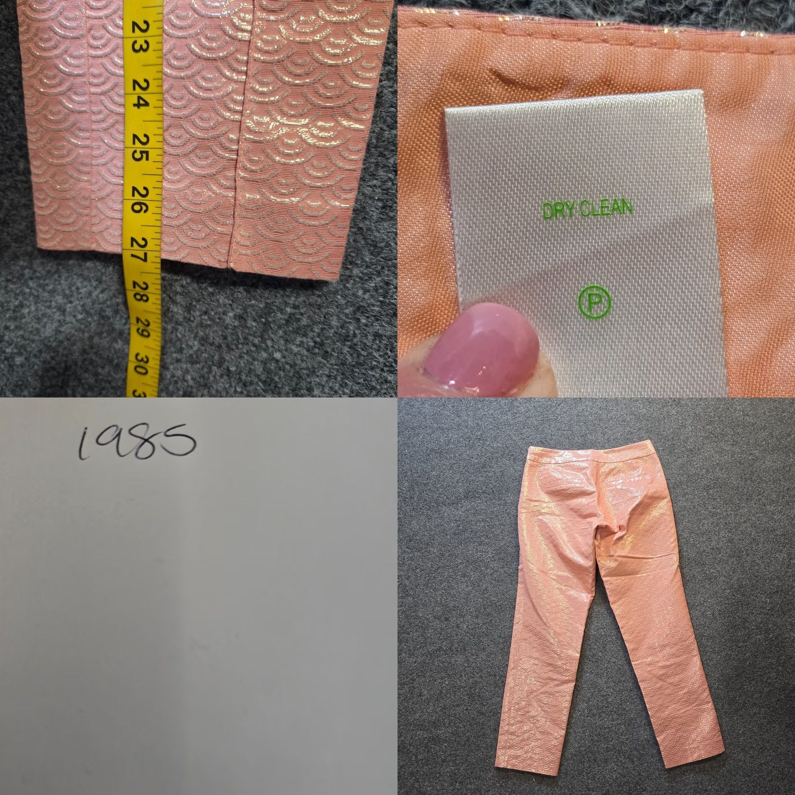Lilly Pulitzer Lilly Pulitzer Pants Womens Size 0 Orange Gold Shimmer Ankle Side Zip Classic Pants Women XS- Regular? Size 25" / US 0 / IT 36 - 8 Thumbnail