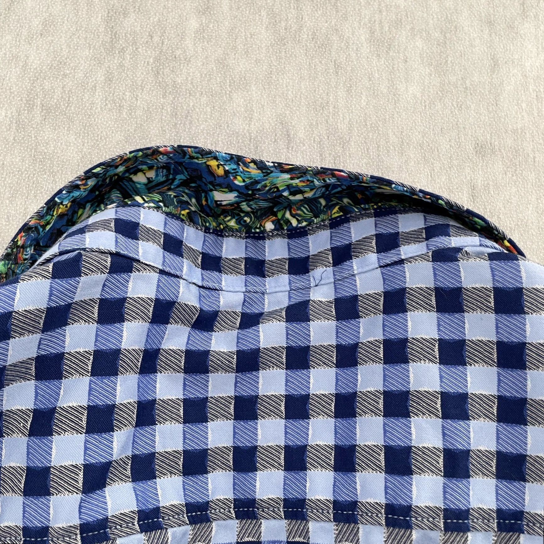 Robert Graham VINTAGE Robert Graham Shirt Men Adult Small Blue Gingham Plaid Long Sleeve Button Up Collared Size US S / EU 44-46 / 1 - 7 Thumbnail