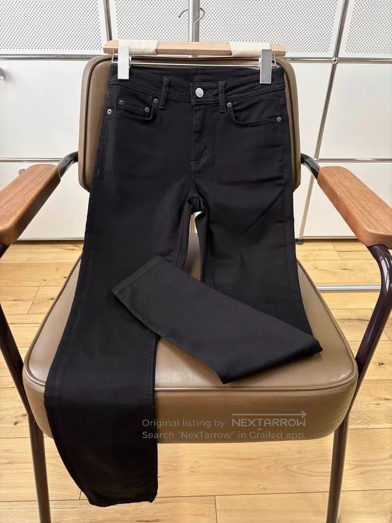 Acne Studios Acne Studios Black leather label silver buckle jeans, a mo Size 25" / US 0 / IT 36 - 9 Thumbnail