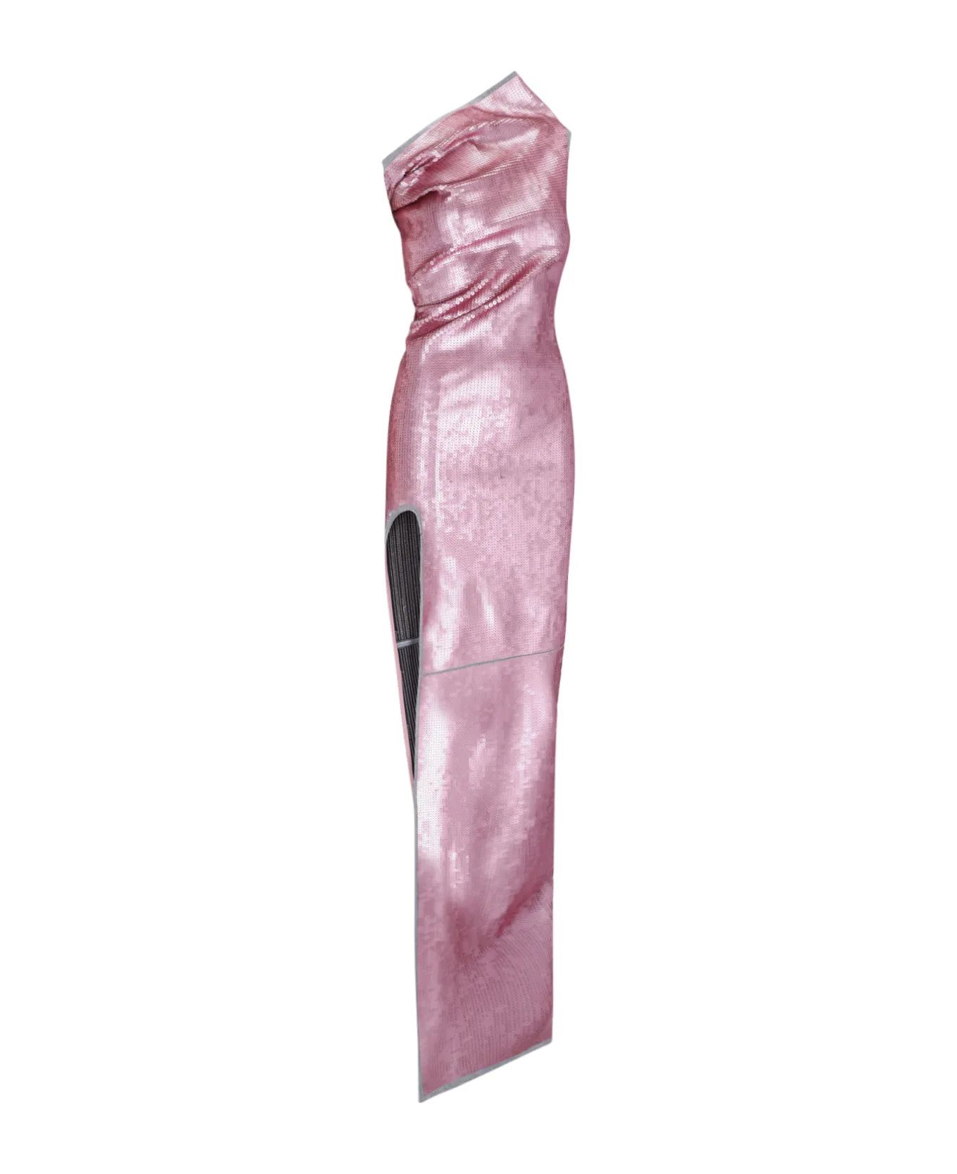 Rick Owens o1y0126 Denim Maxi Dress in Pink Size M / US 6-8 / IT 42-44 - 2 Thumbnail