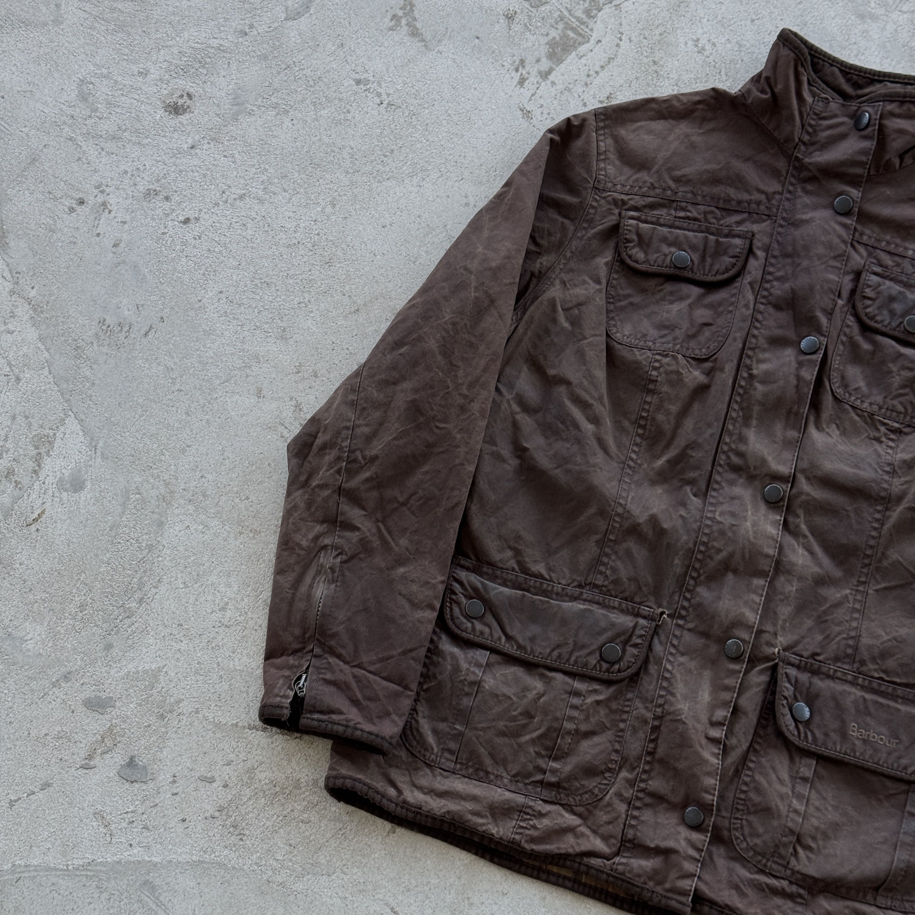 Barbour Vintage Barbour Ladies Jacket Waxed Coat Made In England Size XL / US 12-14 / IT 48-50 - 4 Thumbnail