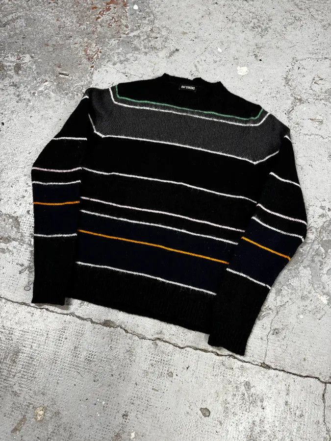 Raf Simons AW2013 Raf Simons Stripped Wool Black Sweater Size US S / EU 44-46 / 1 - 4 Thumbnail