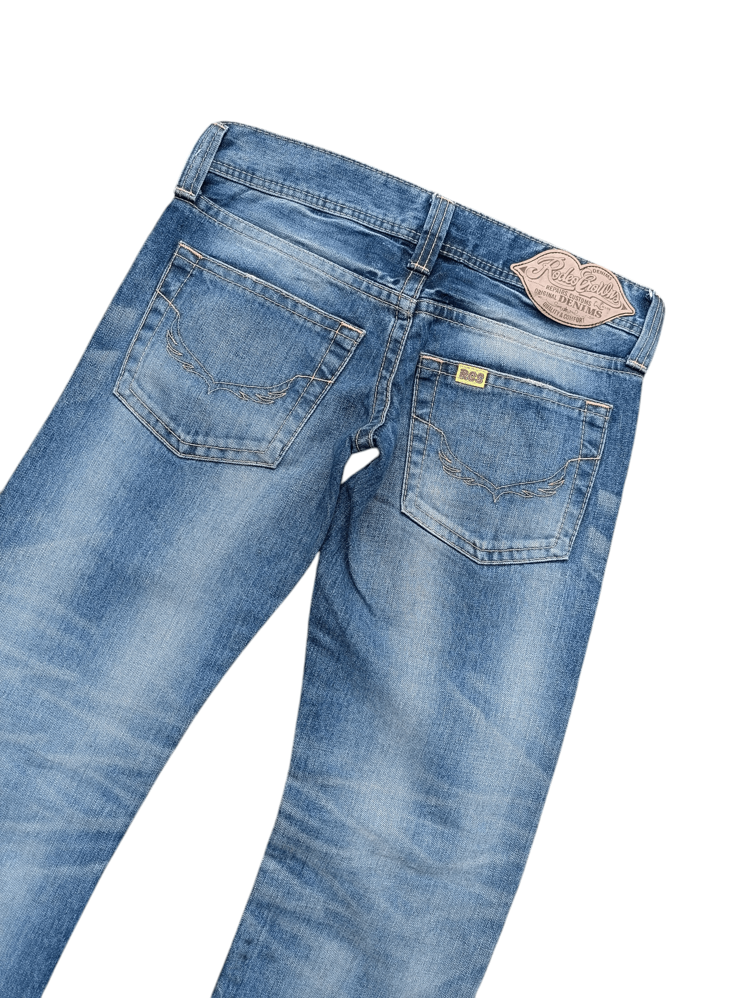 Hysteric Glamour × Japanese Brand × Vintage Vintage Rusty Wash Whiskers Rodeo Crowns Flared Jeans Size US 31 - 9 Thumbnail