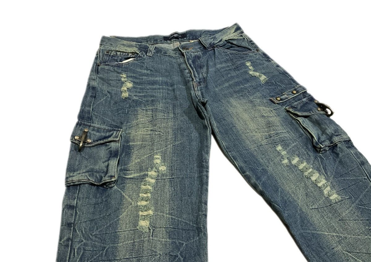 If Six Was Nine × In The Attic × Le Grande Bleu (L.G.B.) 🔥Sick Y2K In The Attic Homme Flared Denim Cargo Rivet Size US 30 / EU 46 - 3 Thumbnail
