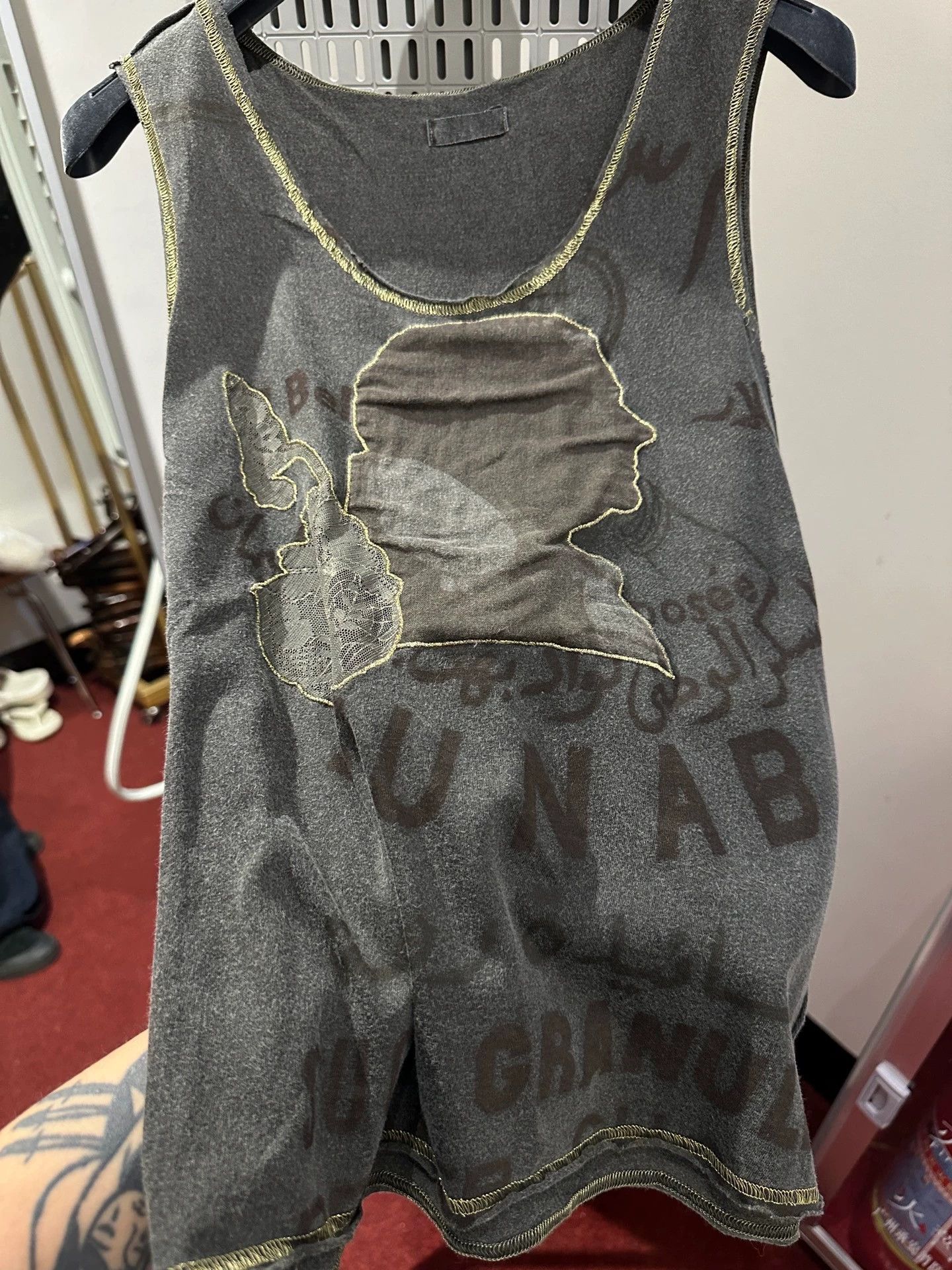 Share Spirit Homme ShareSpirit Black Gray Colorblocked Lace Figure Tank Size XS / US 0-2 / IT 36-38 - 5 Thumbnail