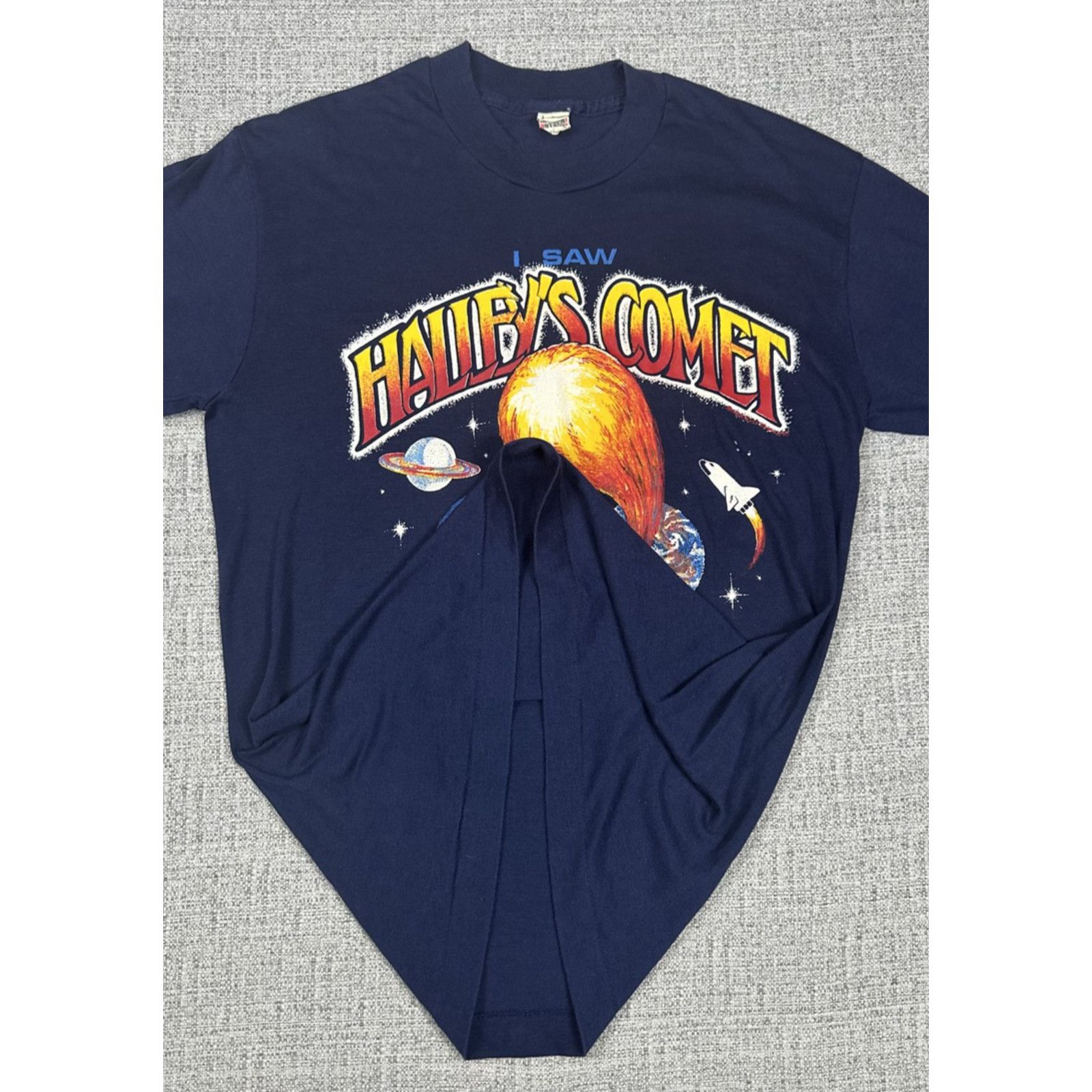 The Unbranded Brand Halley's Comet Shirt Sz Small Space Graphic Long Sleeve 80s Size US S / EU 44-46 / 1 - 4 Thumbnail