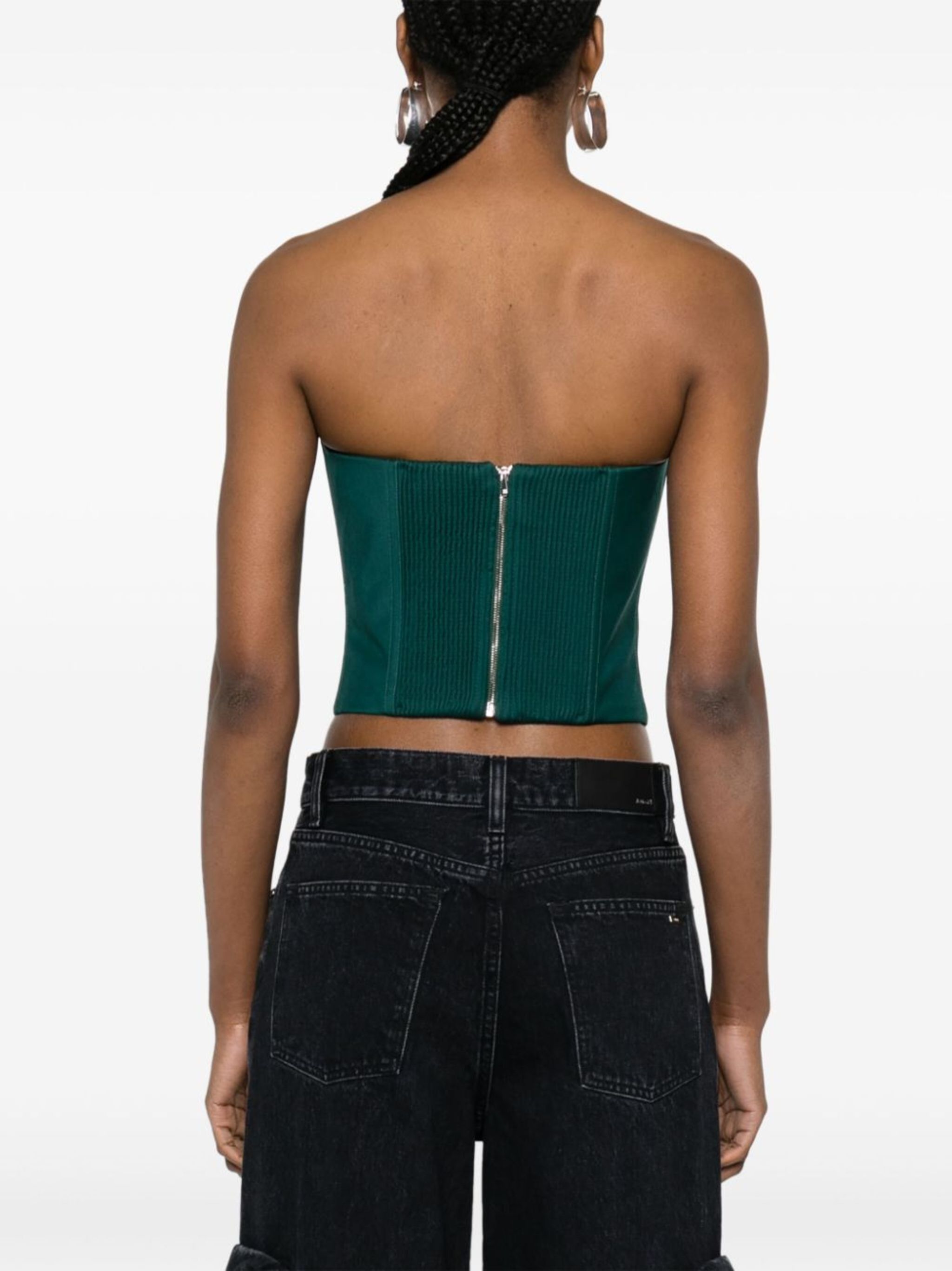 Amiri o1y0425 Crop Top in Green Size XS / US 0-2 / IT 36-38 - 4 Thumbnail