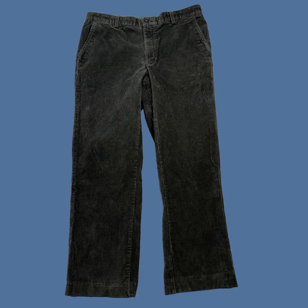 Vintage L.L. Bean Pants Men 34x30 Charcoal Gray Corduroy Stretch Flat Front Chino Pockets Vintage No Size US 34 / EU 50 - 1 Thumbnail