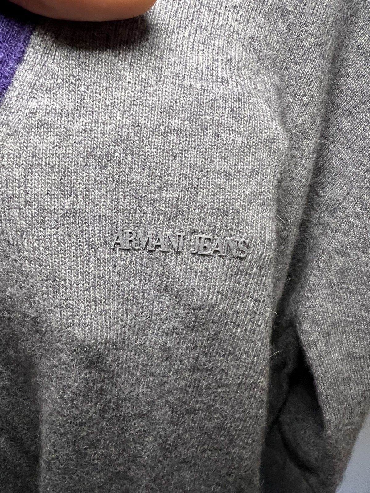 Armani Vintage Armani Jeans wool cashmere v-neck longsleeve sweater Size US XL / EU 56 / 4 - 8 Thumbnail