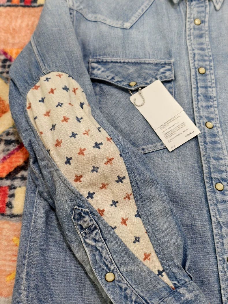 Visvim Visvim Albacore Denim Shirt with Patch Sleeves-2506 Size US S / EU 44-46 / 1 - 4 Thumbnail