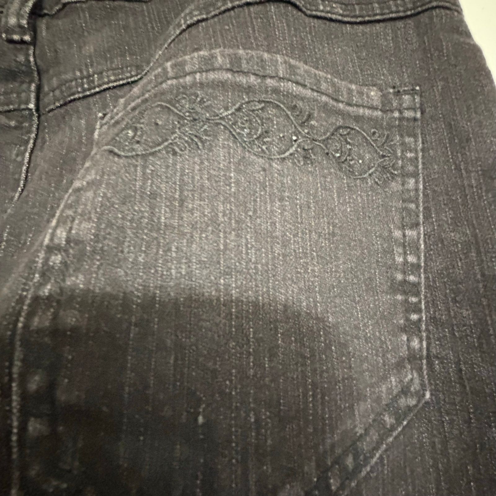Cos COS Women’s Black Rhinestone Floral Embellished Jeans 12P Size 34" / US 12 / IT 48 - 7 Thumbnail