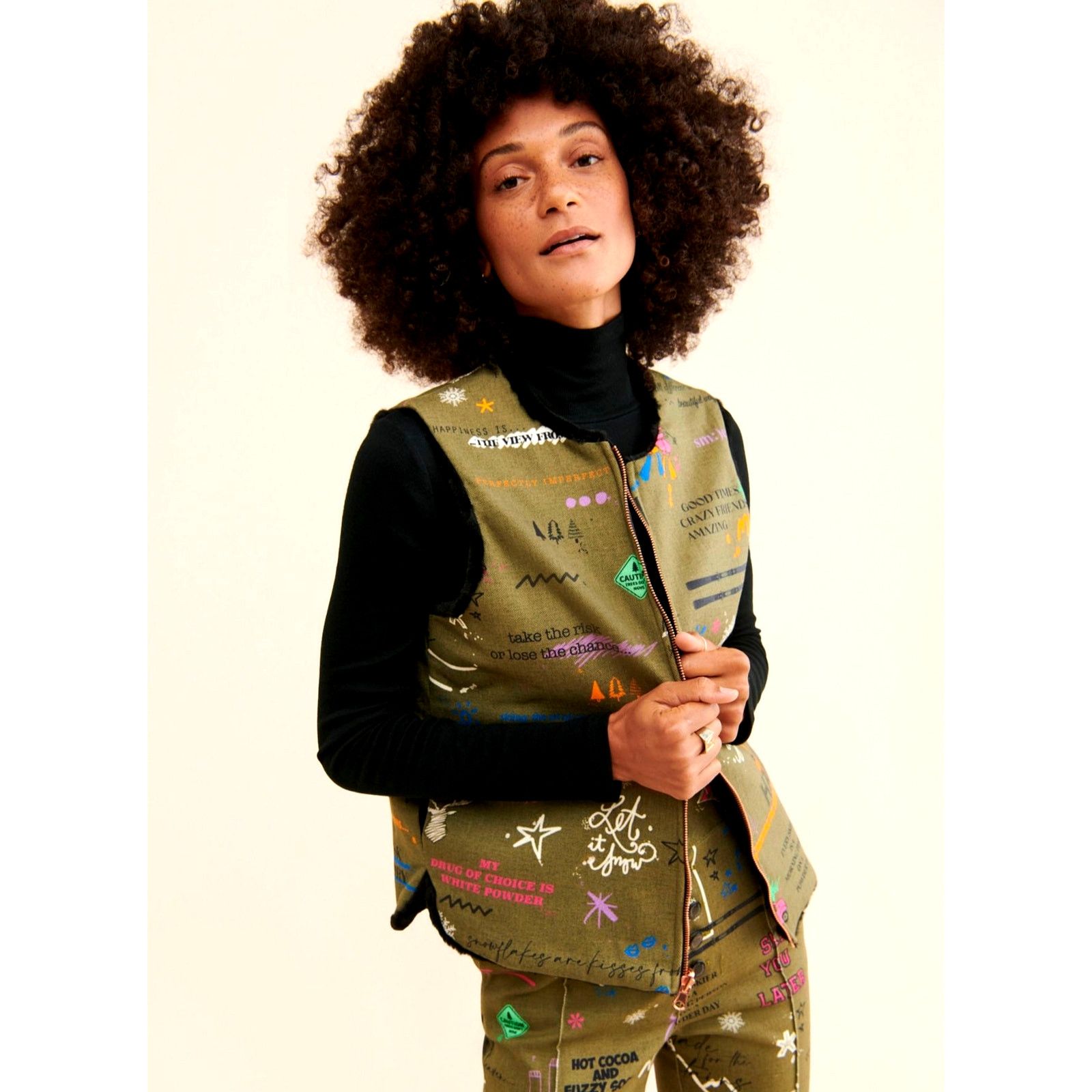 Free People Free People Vilagallo Naomi Apres Ski Reversible Vest Size L Size L / US 10 / IT 46 - 2 Thumbnail