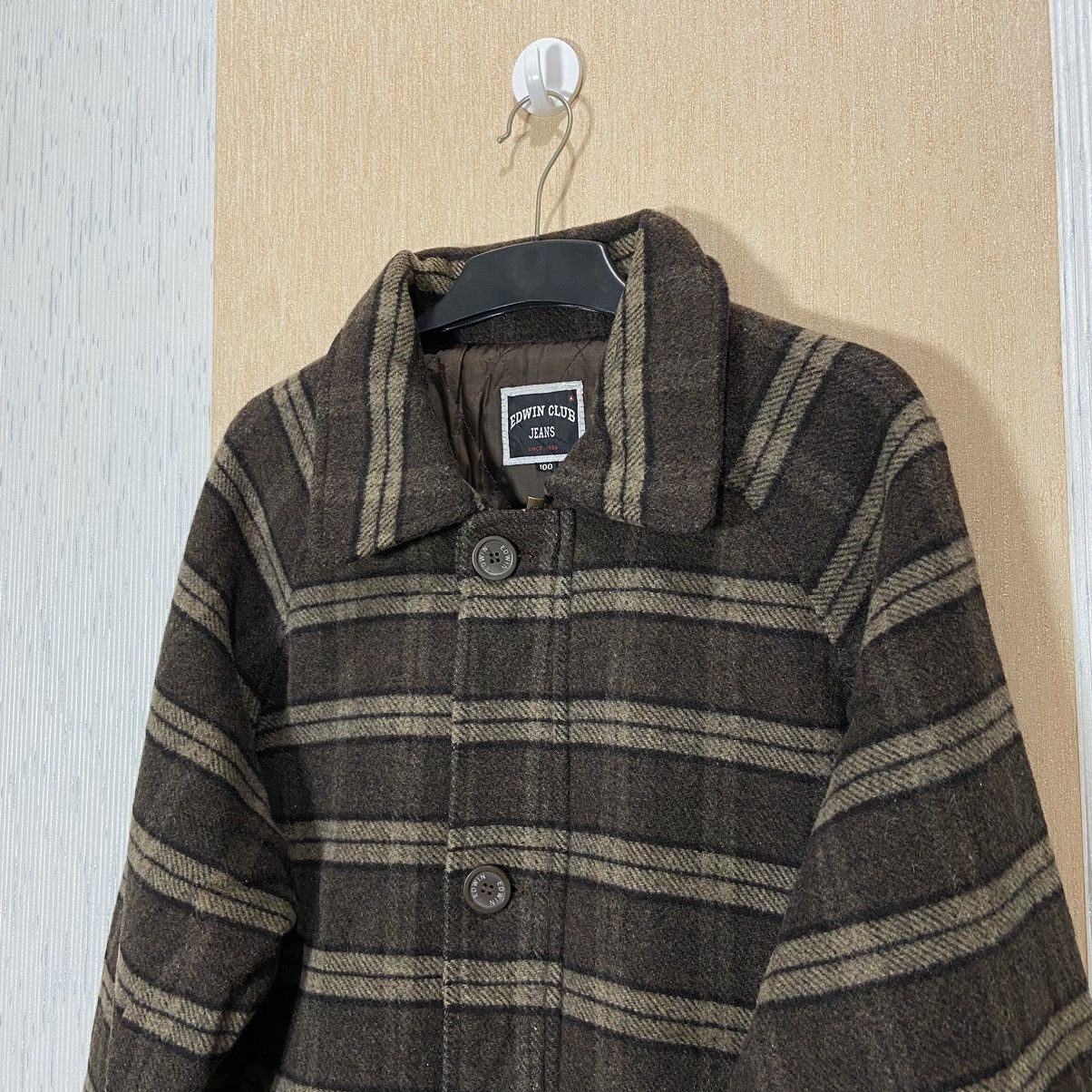 Japanese Brand Vintage EDWIN Wool Work Jacket Boxy Fit Size US XL / EU 56 / 4 - 4 Thumbnail