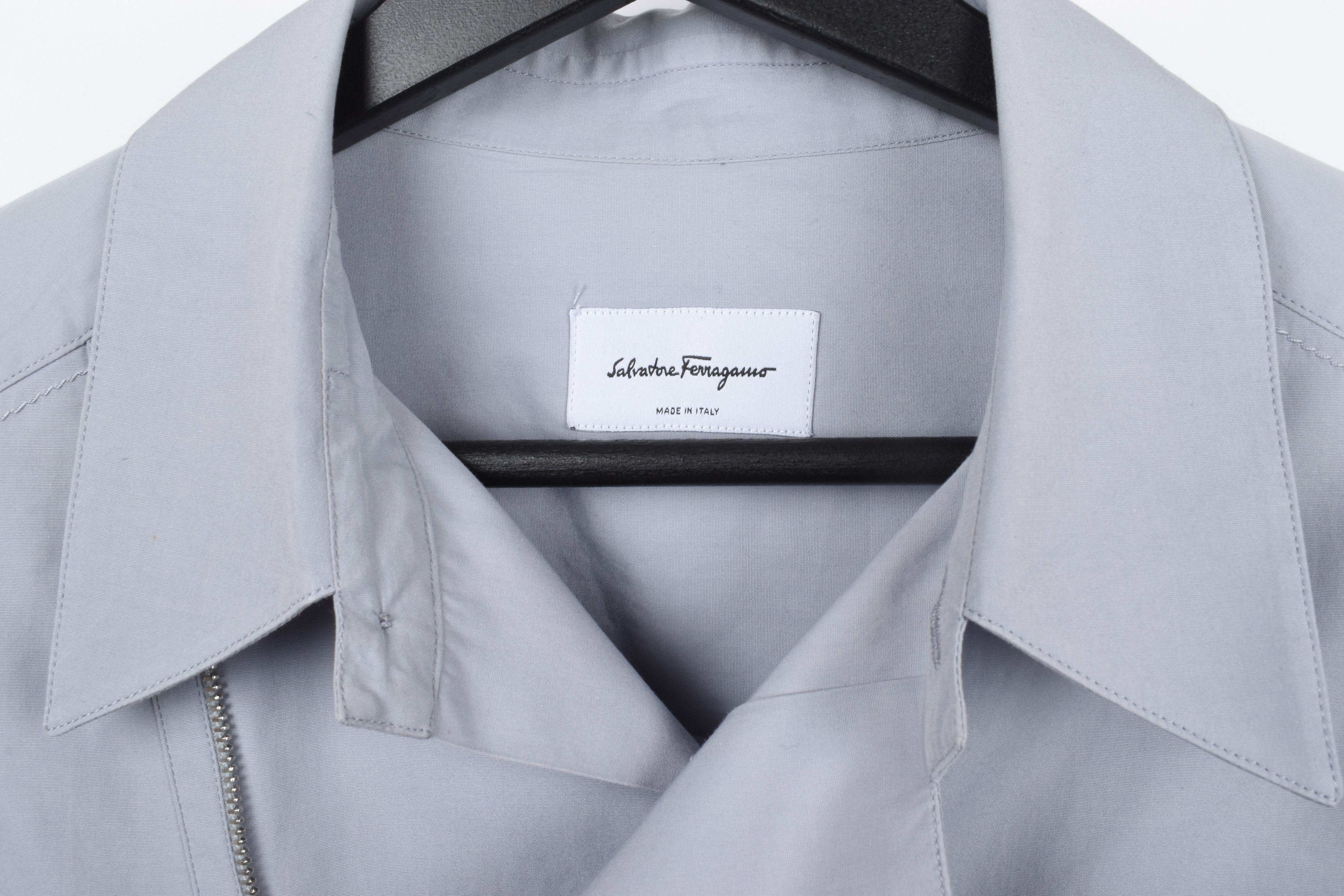 Salvatore Ferragamo Salvatore Ferragamo Men Shirt Casual with zip S/M, S2023 Size US M / EU 48-50 / 2 - 5 Thumbnail