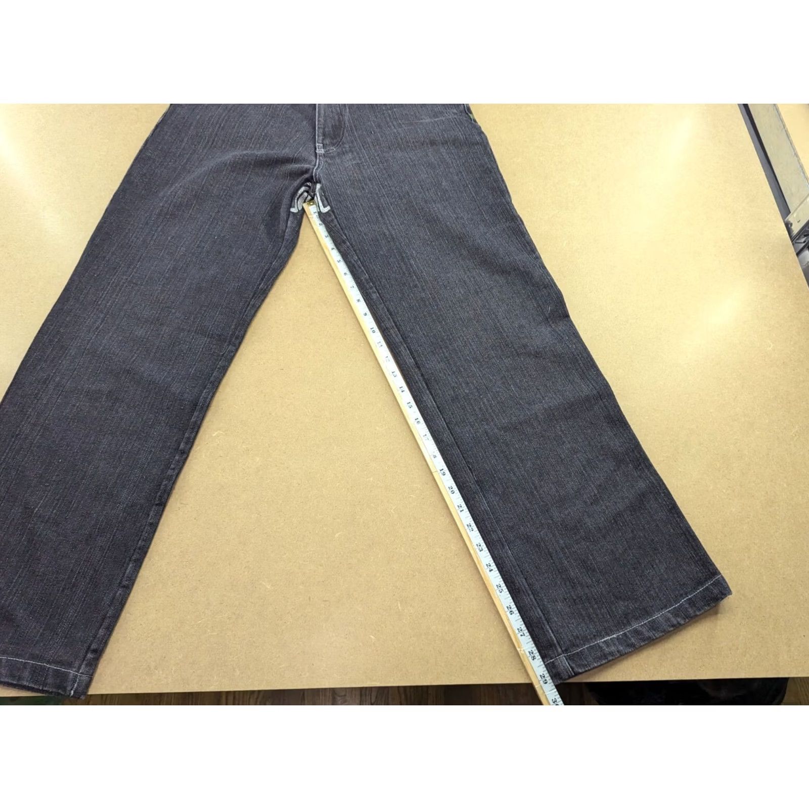 ESPIRIT VINTAGE Raw Blue Sacred Spirit Jeans W33 L29.5 Black Green Wings Straight Womens Size US 33 - 6 Thumbnail