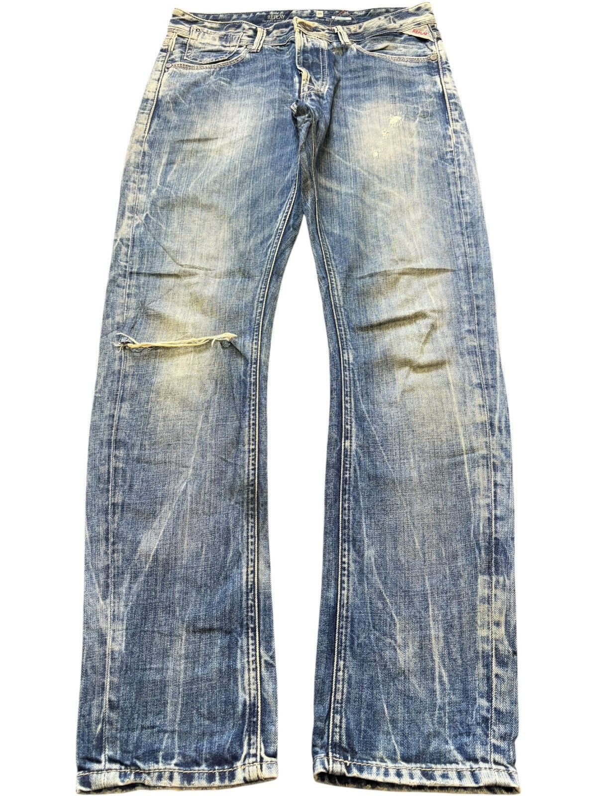 Replay Vintage Replay Leena Faded Wash Distressed Jeans Size 30" / US 8 / IT 44 - 1 Thumbnail