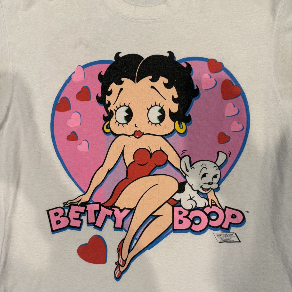 Other Vintage Betty Boop Pudgy Hearts White Shirt Size US XXL / EU 58 / 5 - 2 Thumbnail