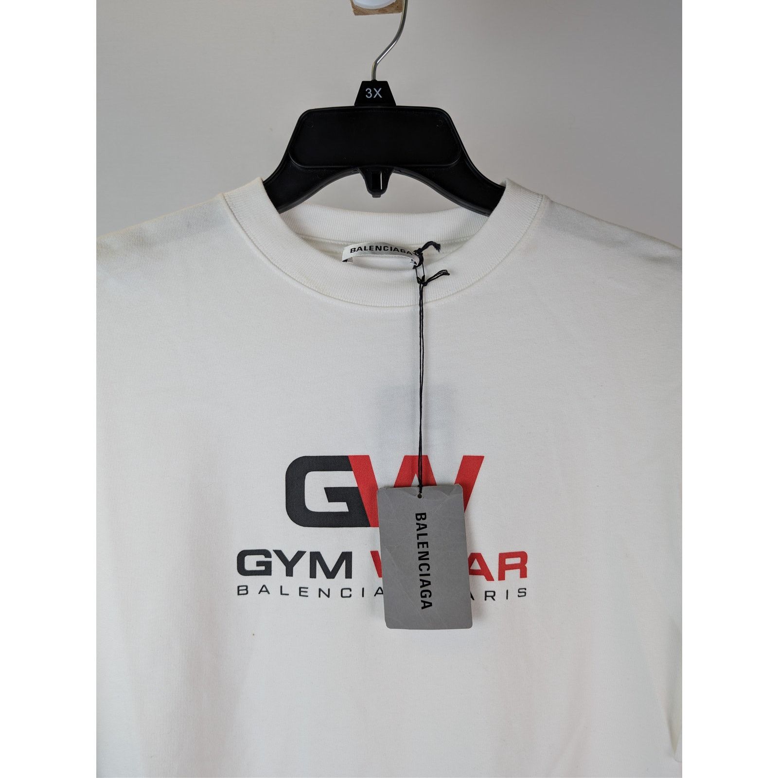 Balenciaga o1rshd1 Gym Wear graphic crewneck T-Shirt in White Size US S / EU 44-46 / 1 - 7 Thumbnail