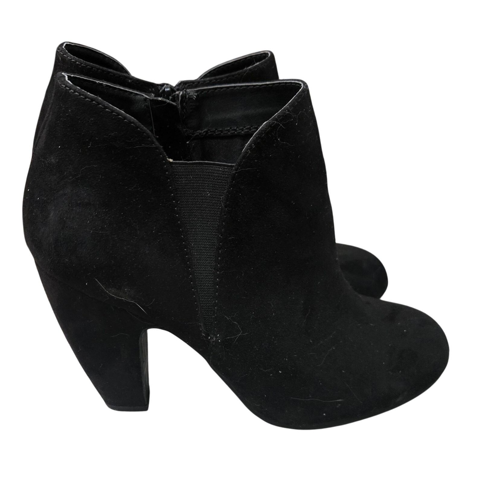 Other Candies Black Suede Zip Ankle Boots Size 10M 4" Heel Size US 10 / IT 40 - 3 Thumbnail