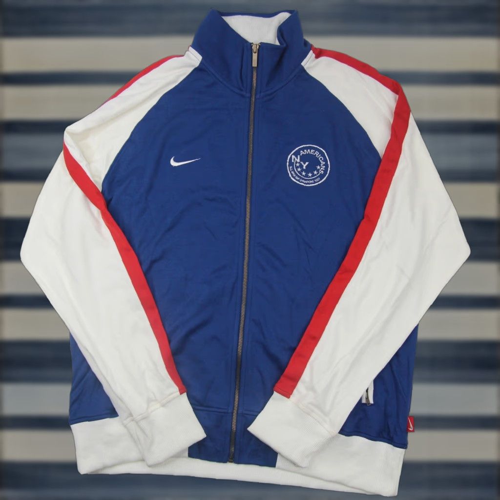 Nike VINTAGE Nike Mens XL Jacket Blue 1907 NY US Open Cup Champions Commemorative Track Jacket Size US XL / EU 56 / 4 - 1 Thumbnail