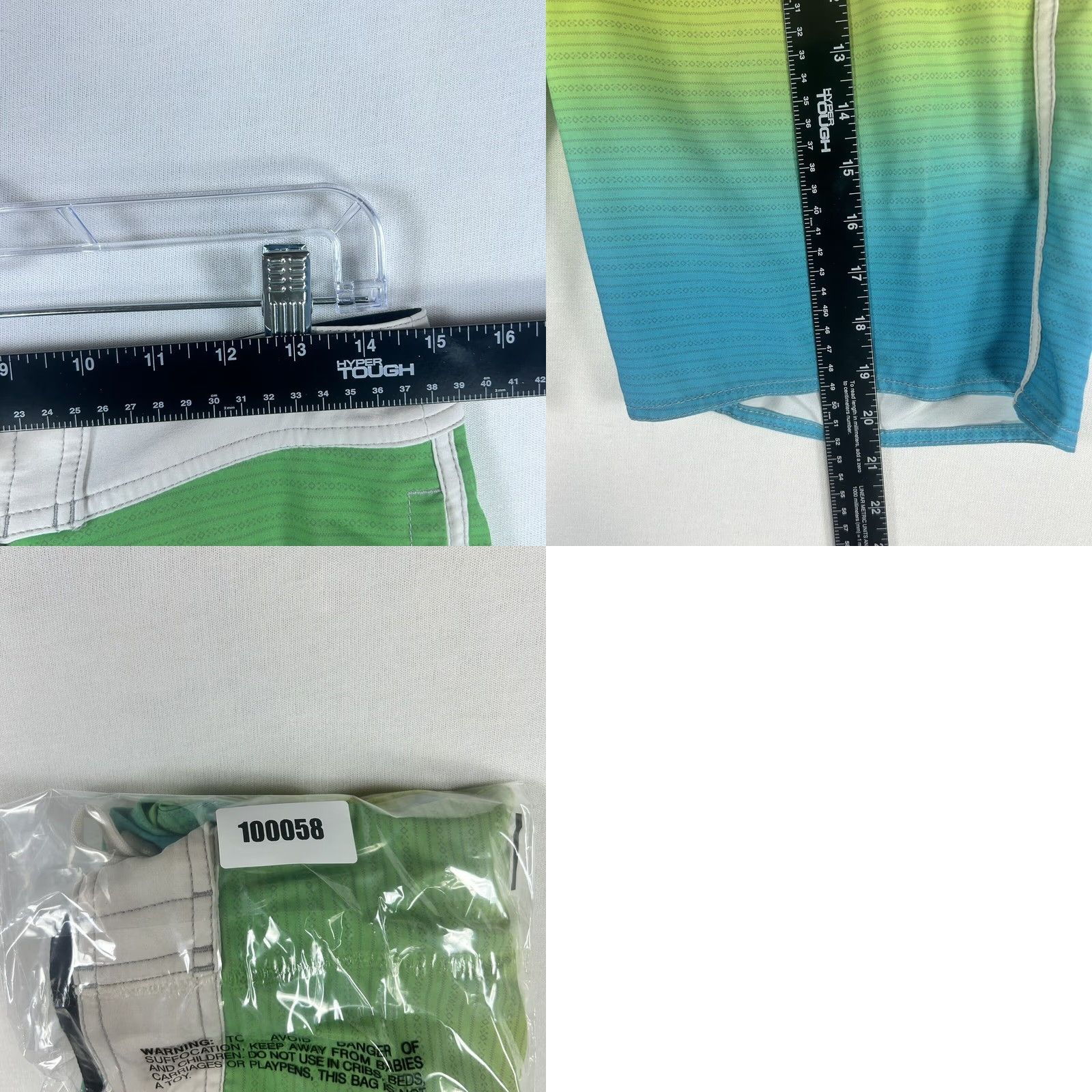 American Eagle Outfitters American Eagle Board Shorts Small Green Blue Yellow Swimsuit Swim Trunks Pockets Men Regular Size Chevron Beach or Board Size US 29 - 10 Thumbnail