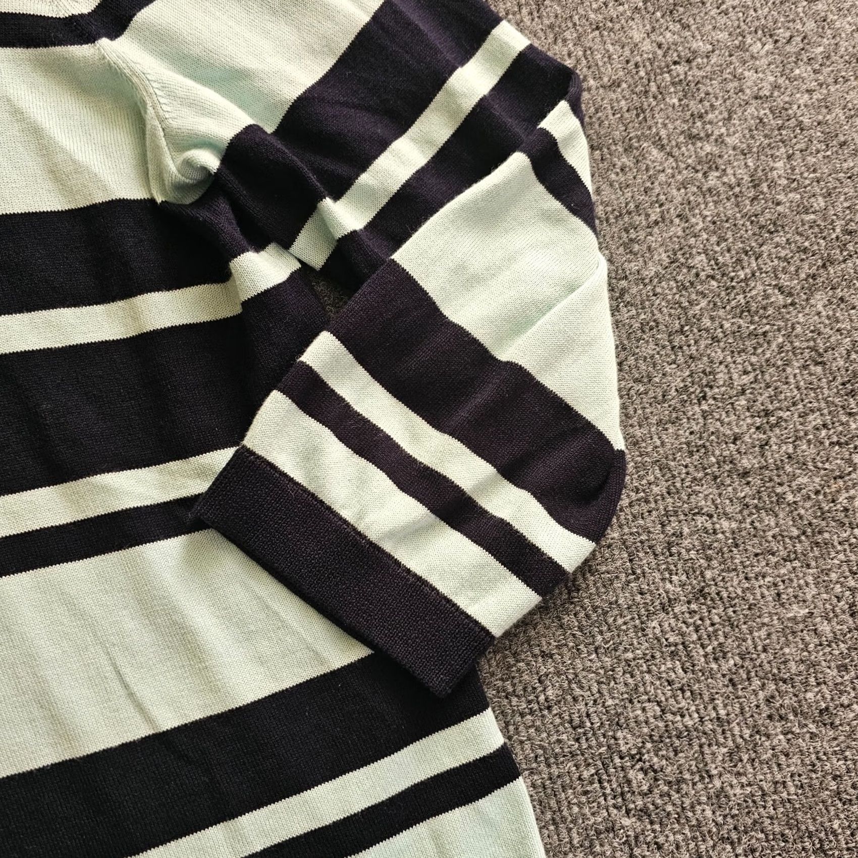 Talbots Talbots Shirt Womens Large Blue Green Striped 3/4 Sleeve Knit Casual Career Size L / US 10 / IT 46 - 4 Thumbnail