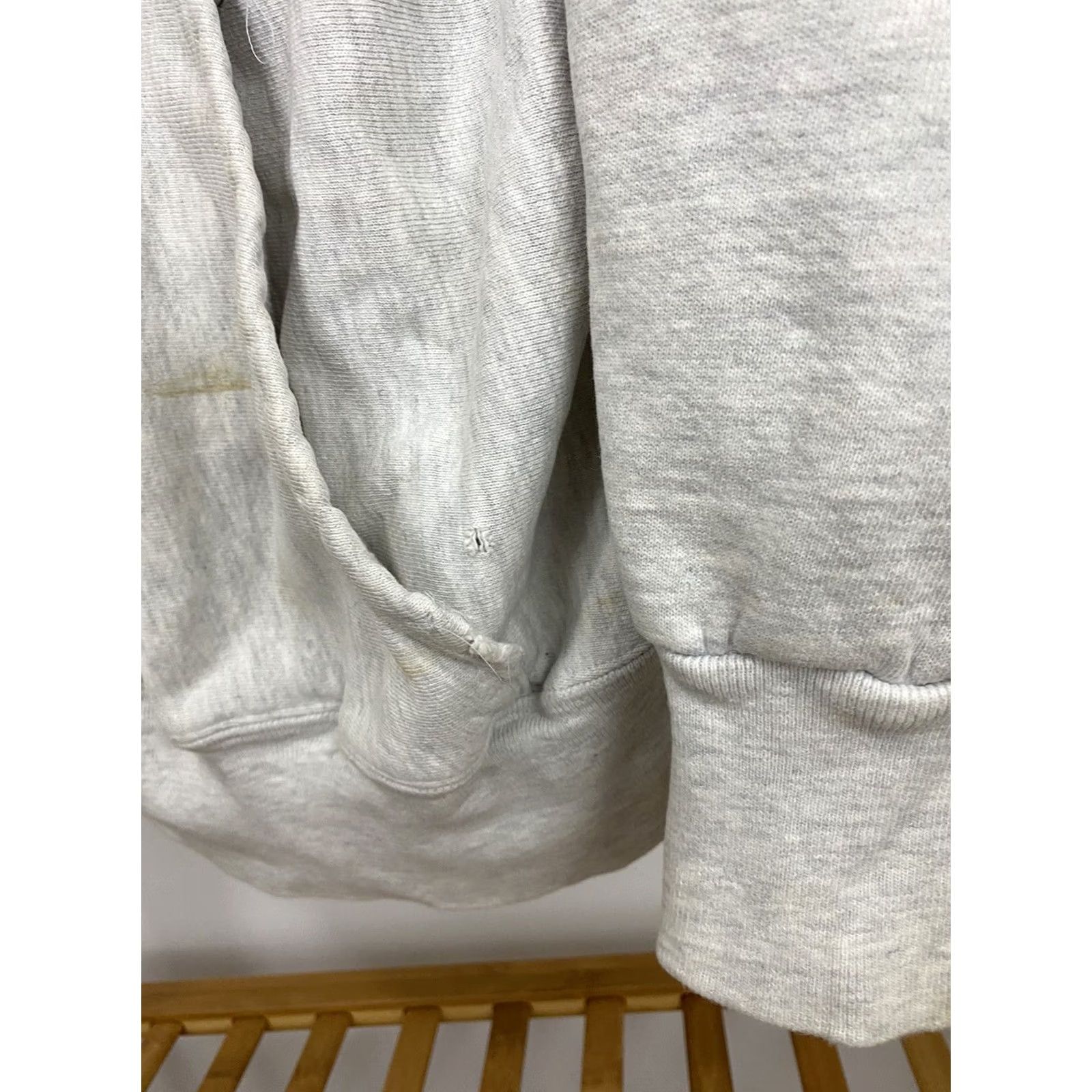 Vintage VTG US Navy Naval Academy Crest Reverse Weave Hoodie Sweatshirt Distressed L USA Hoodie Mens Large Heather Gray Reversible USA Flag Theme Size US L / EU 52-54 / 3 - 6 Thumbnail
