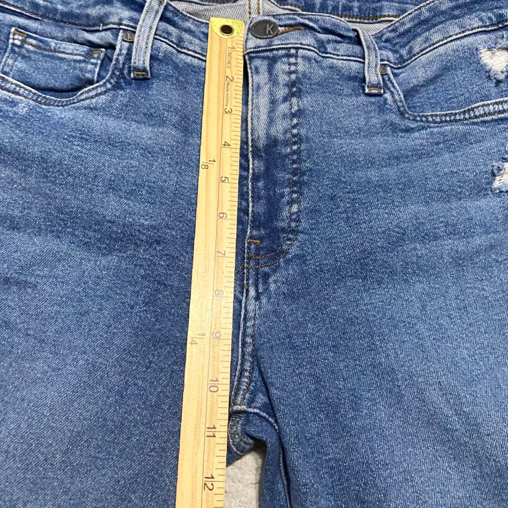 Vintage Kut From The Kloth Womens 10 Jeans Chrissie Slim Straight Distressed Blue 5-Pocket Size 32" / US 10 / IT 46 - 7 Thumbnail