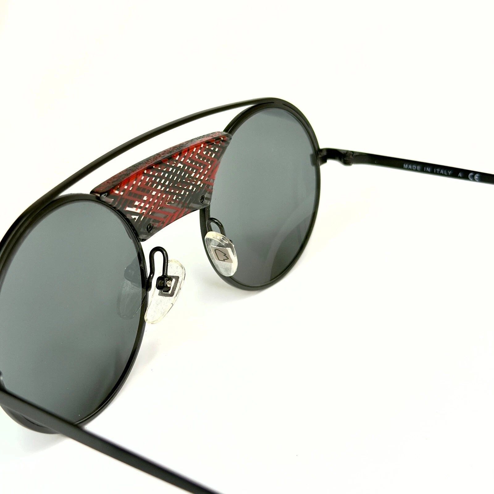 Alain Mikli ALAIN MIKLI Paris A04002 4002 Metal Round Matte Black Red Size ONE SIZE - 8 Thumbnail