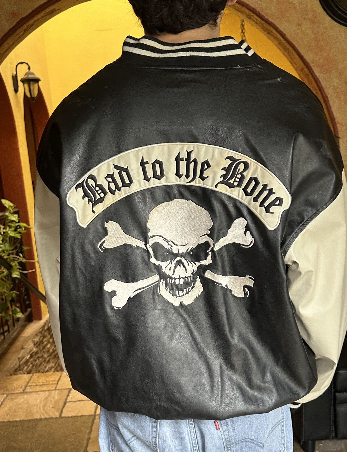 Vintage ⚫️ distressed Vintage Bad To The Bone Choppers Varsity Jacket Size US XL / EU 56 / 4 - 5 Thumbnail