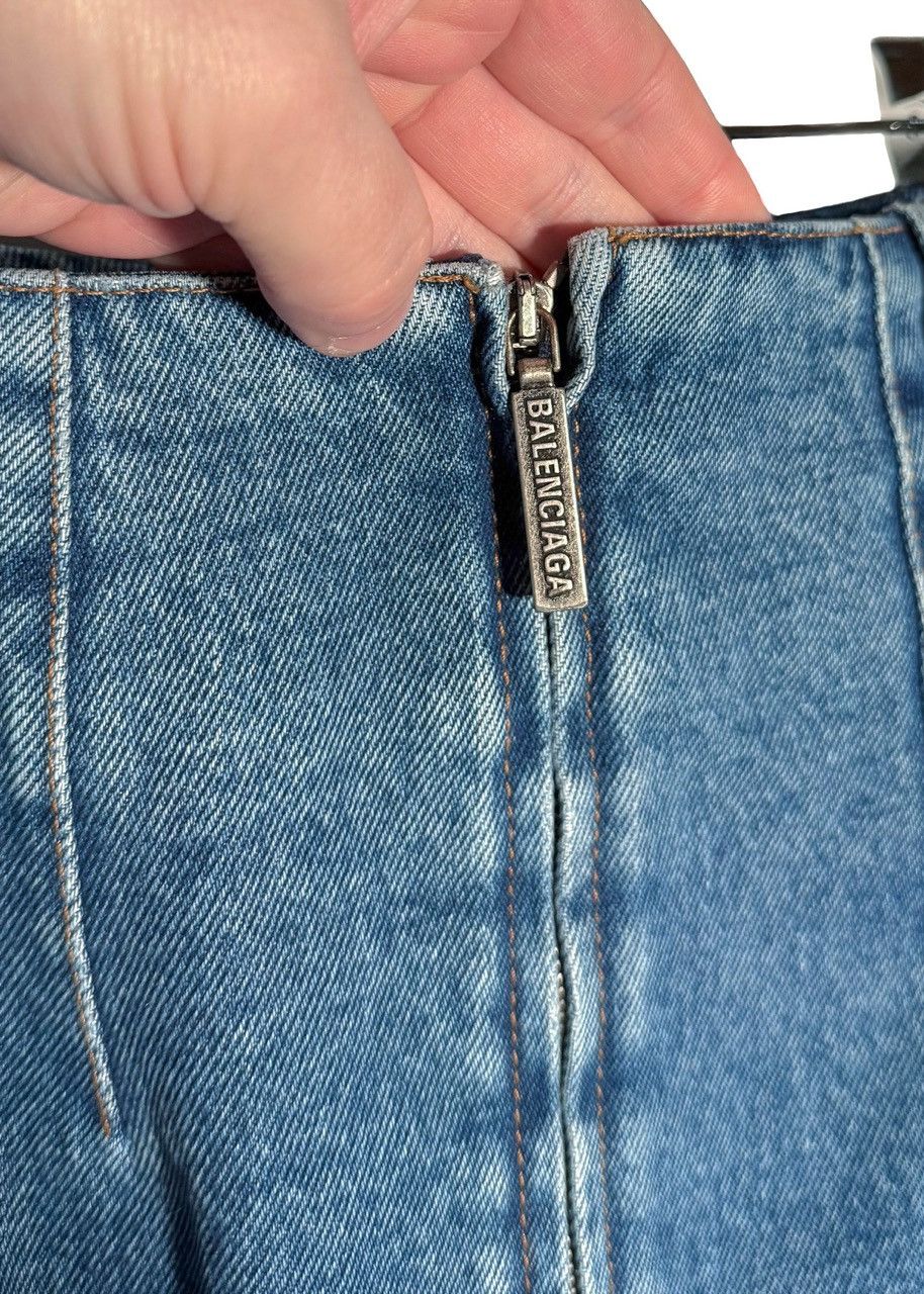 Balenciaga Balenciaga 2018 Blue Denim Mermaid Cut Mid-length Skirt Size 26" / US 2 / IT 38 - 4 Thumbnail