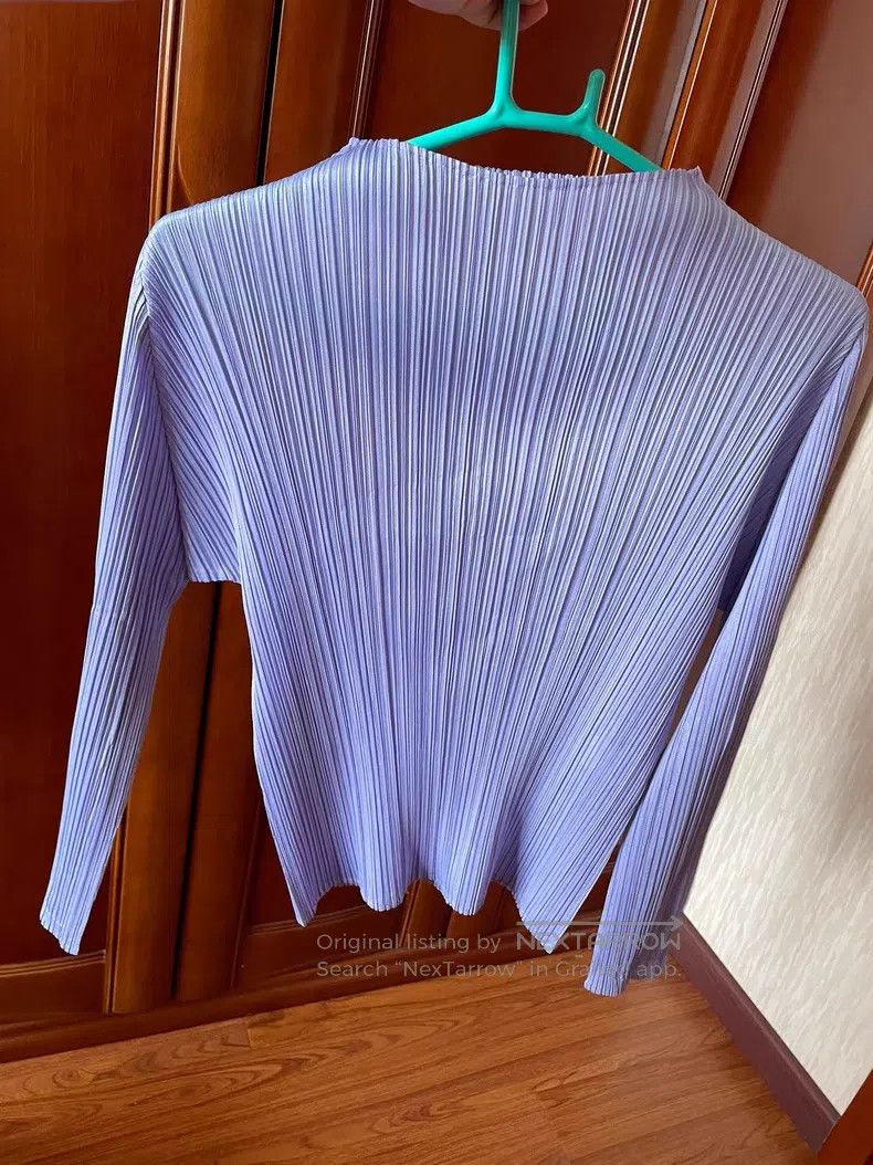 Issey Miyake Issey Miyake Purple-Blue Long Sleeve Size L / US 10 / IT 46 - 2 Thumbnail