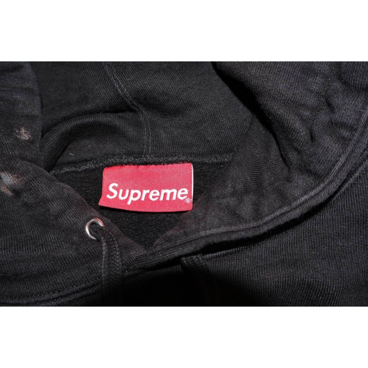 Supreme Supreme Striped Rib Hoodie Black Bleached Box Logo Tag M Size US M / EU 48-50 / 2 - 3 Thumbnail
