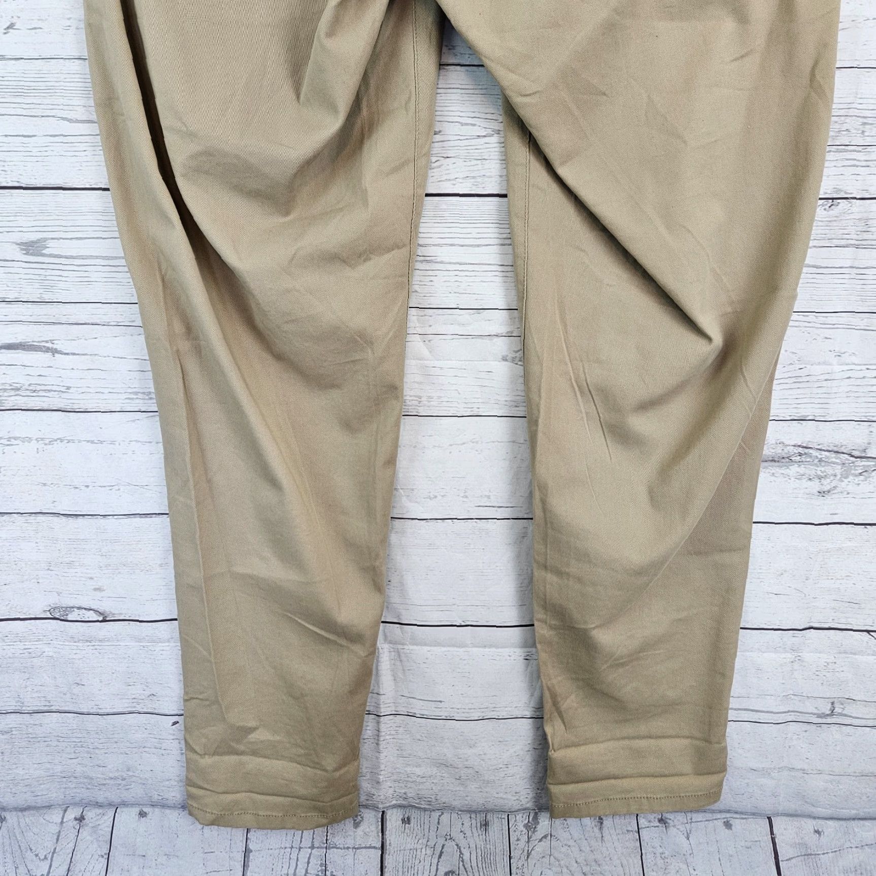 Vintage Lane Bryant Womens Chino Pants Sz 14 Tan Cotton Blend Flat Front 32in Inseam Womens Boyfriend Straight Casual Pants Size 14 Brown Size 36" / US 14 / IT 50 - 5 Thumbnail