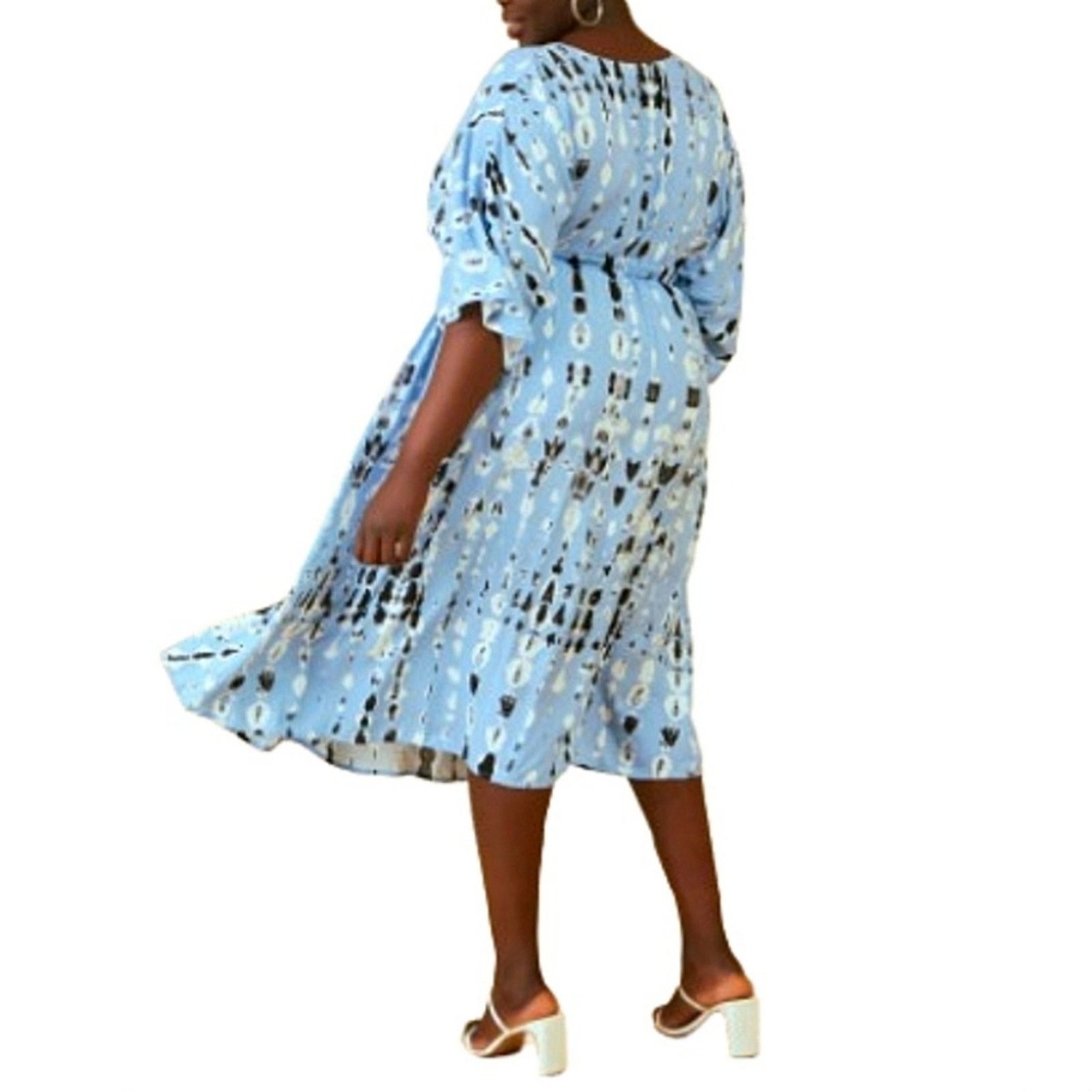 Other SKY BLUE ☆ ABSTRACT PRINT ☆ MIDI DRESS ☆ 5x ☆ NWT Size 4XL / US 24-26 - 5 Thumbnail