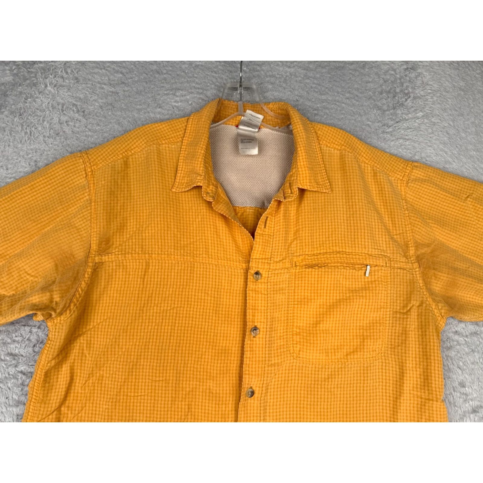 The North Face The North Face Shirt Men Large Yellow Plaid Button-Up Short Sleeve Casual Vented Modal Blend 40 in Chest Pocket Outdoor Western Fish Men Size US L / EU 52-54 / 3 - 4 Thumbnail