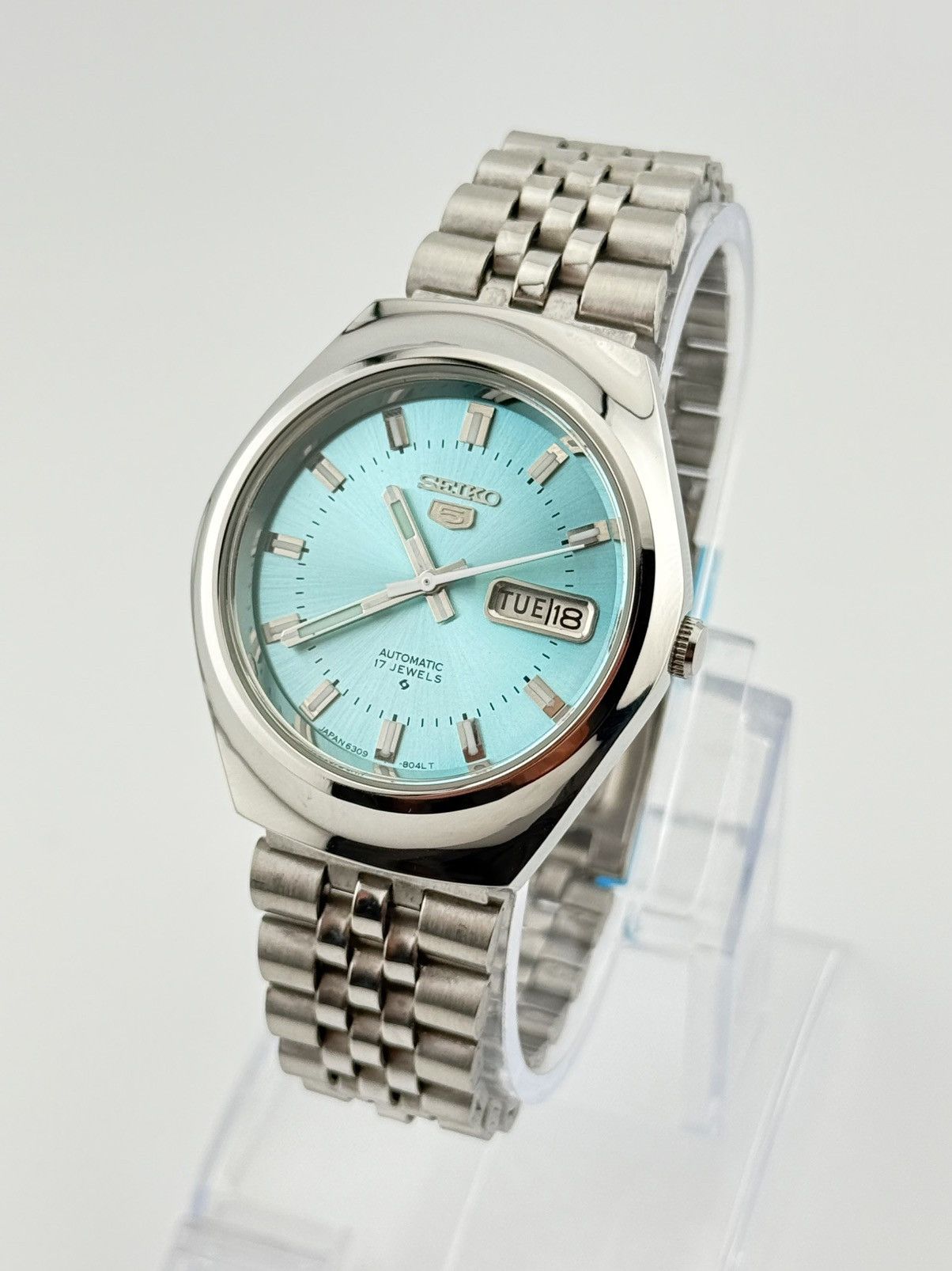 Seiko Seiko 5 Automatic Watch Vintage Men’s Wristwatch Sky Blue Size 36 - 1 Thumbnail