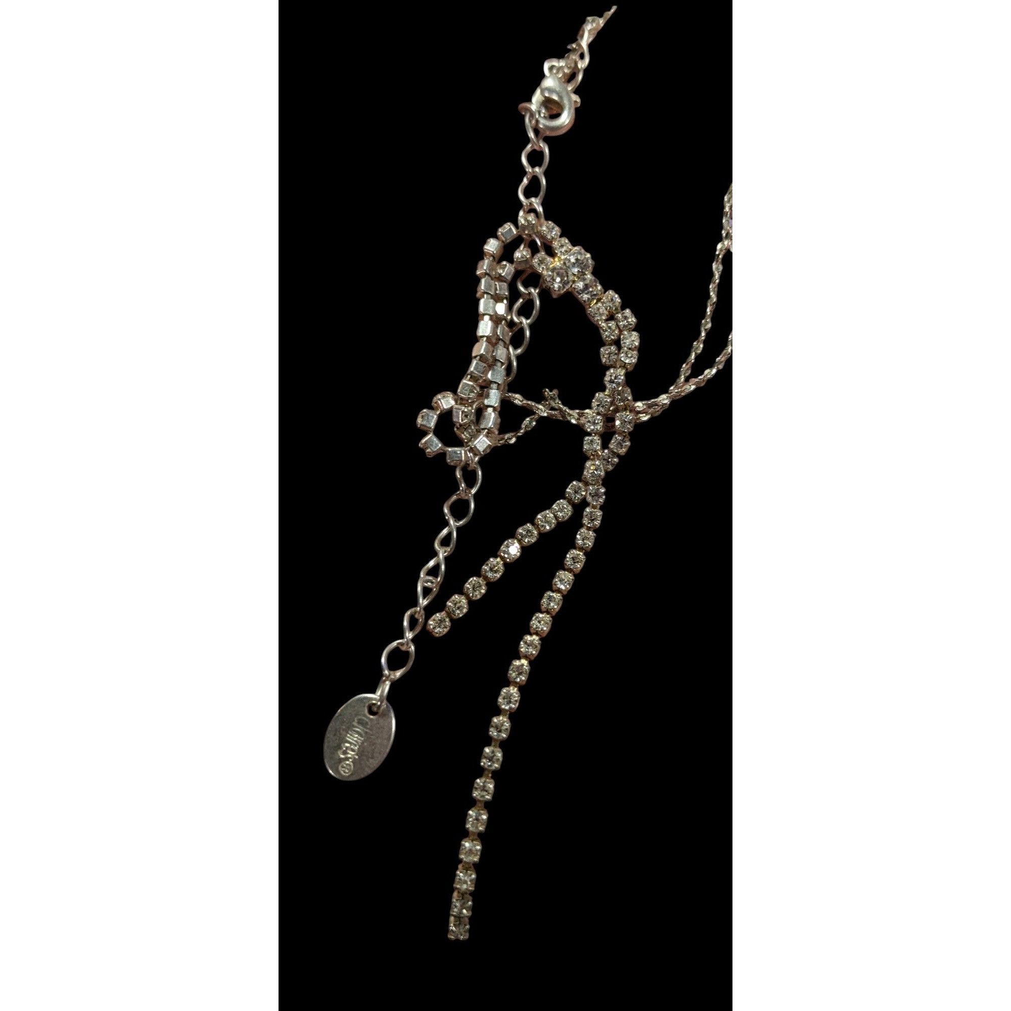 Other Claire's Y2K Rhinestone Silver Tone Y Drop Prom Necklace Size ONE SIZE - 3 Thumbnail