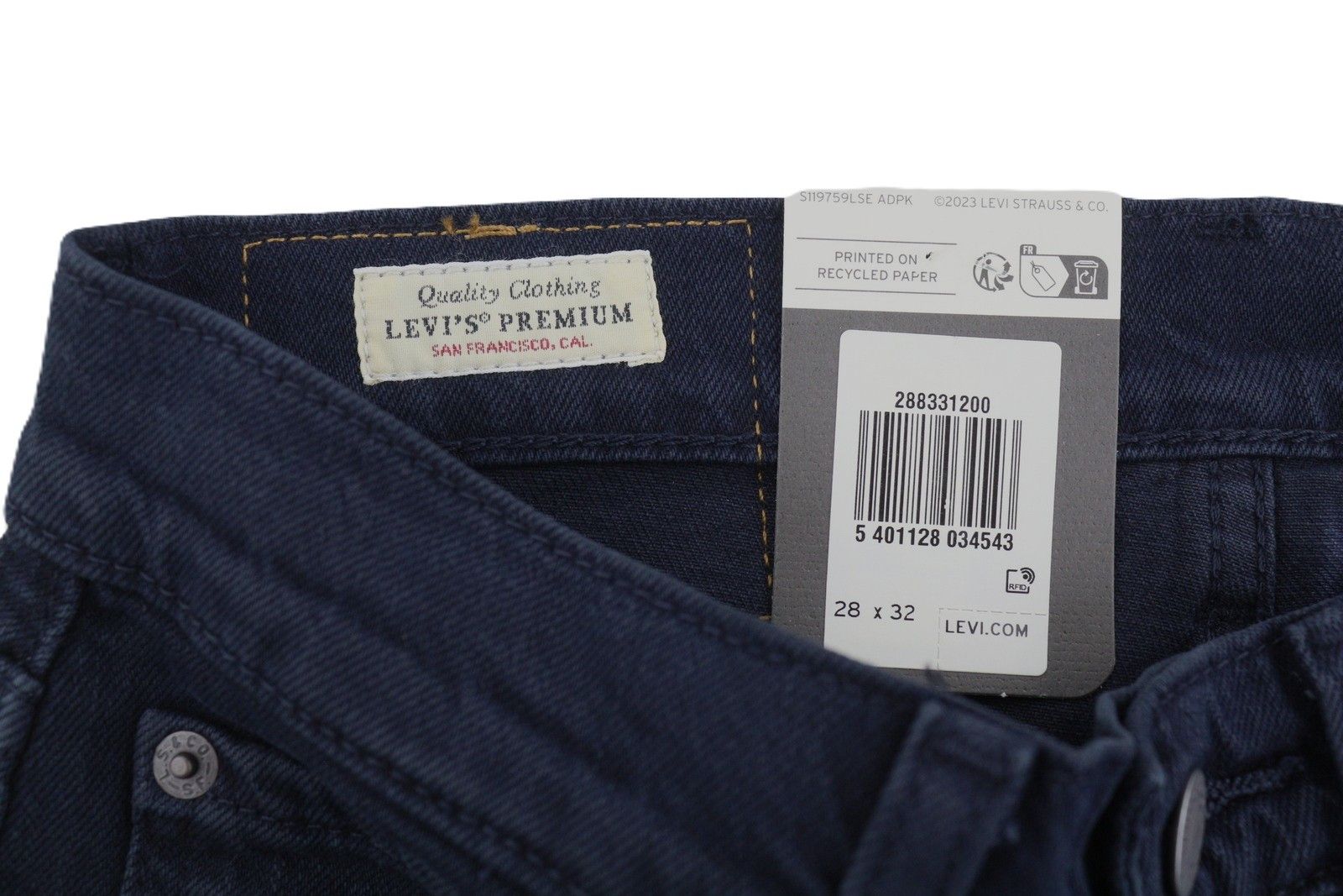 Levi's 512 W28/L32 Dark Blue Slim Taper Big E Zip Jeans 87076 Size US 28 / EU 44 - 11 Thumbnail