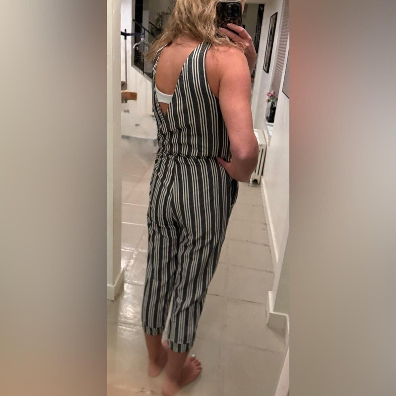 Other Anthropologie Drew Striped Drawstring Waist Jumpsuit NWOT S Size 28" / US 6 / IT 42 - 7 Thumbnail
