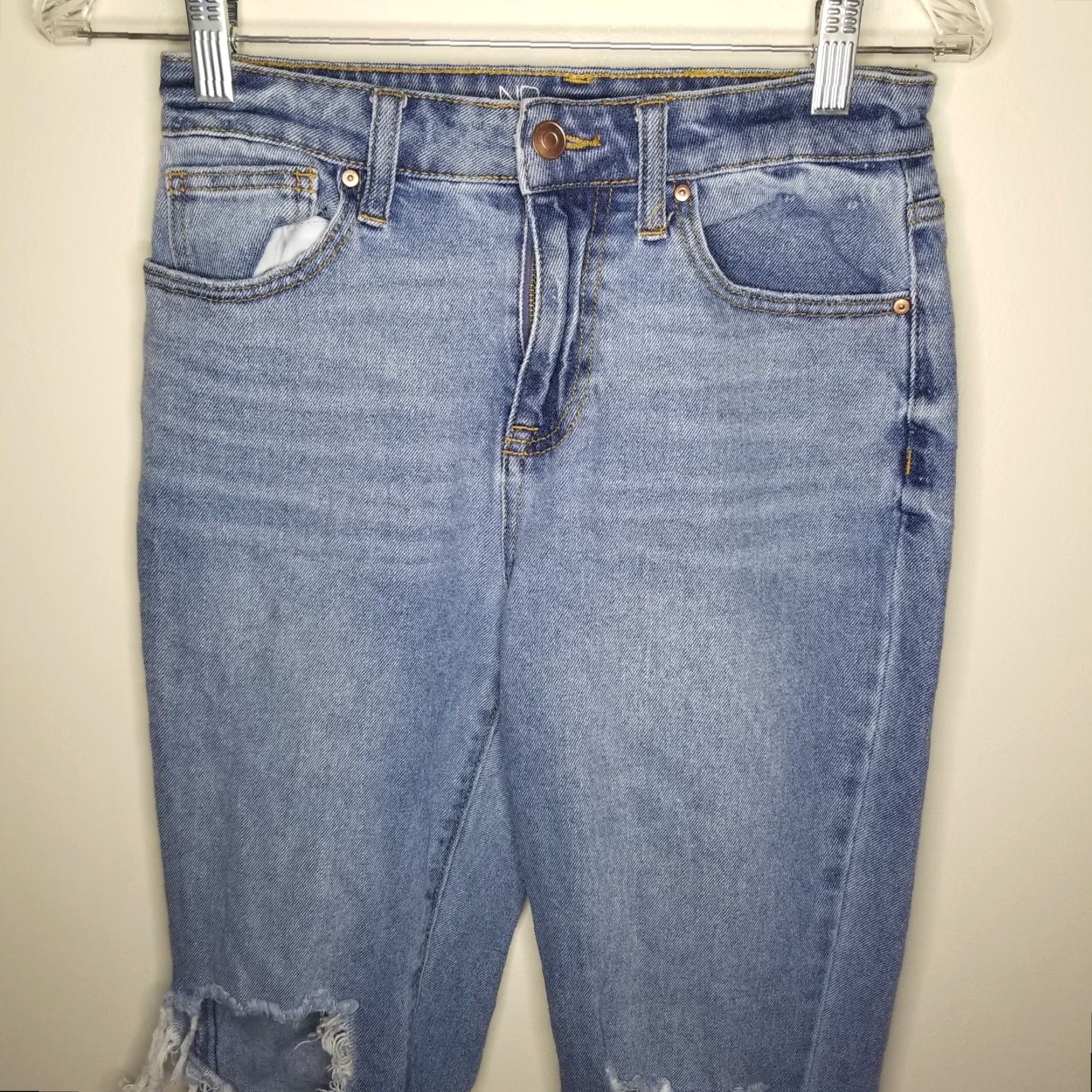 Vintage No Boundaries Jeans Women Skinny High Rise Ripped Blue Size 5 26" Waist 27" Inseam Size 27" / US 4 / IT 40 - 2 Thumbnail