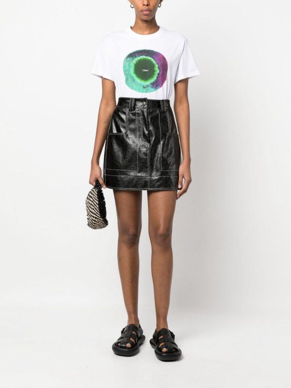 Chloe o1y0825 Short Sleeves T-Shirt in White Size XS / US 0-2 / IT 36-38 - 3 Thumbnail
