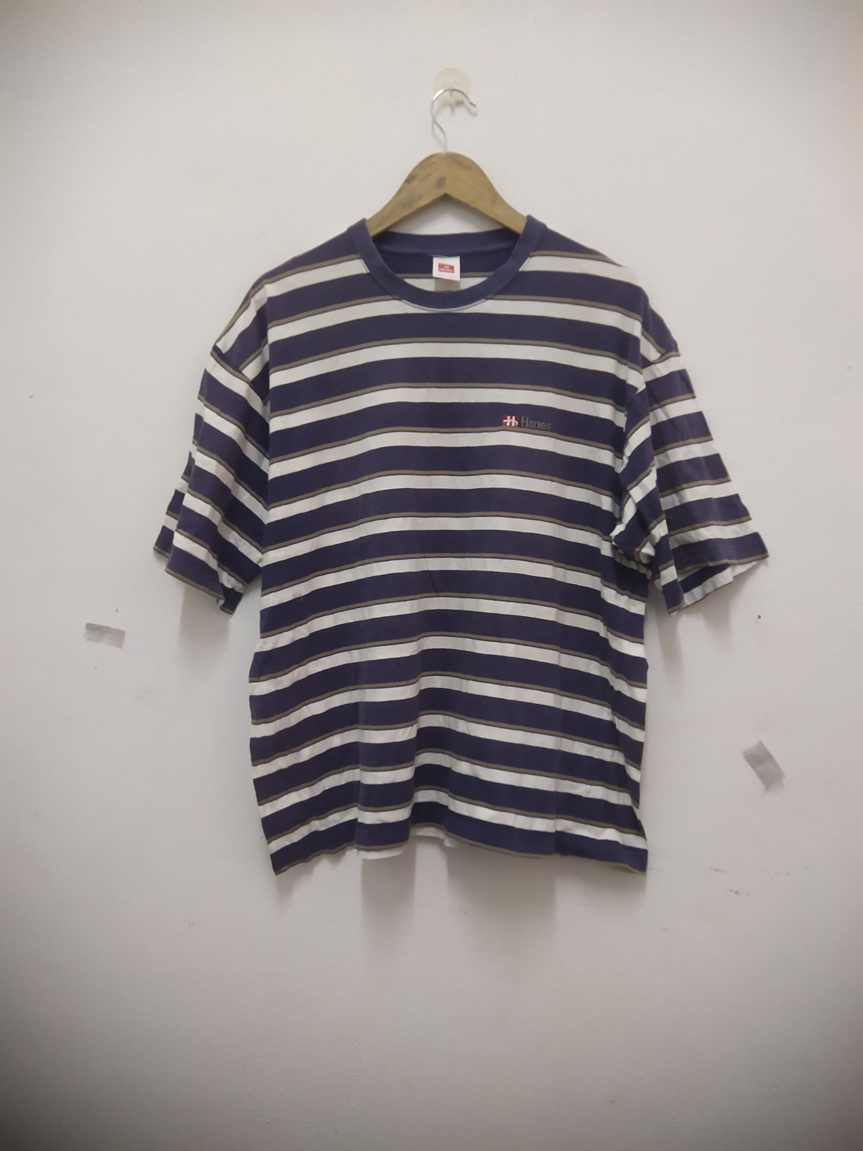 Hanes Vintage Hanes Stripe Embroidered Logo Japanese Market Size US XL / EU 56 / 4 - 2 Thumbnail